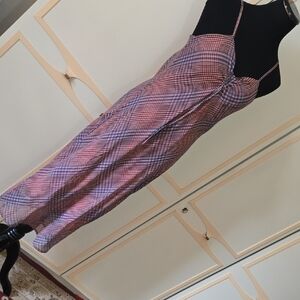 Share Aeropostale Slip Dress in Pink & Blue Tartan~ Camisole, Mid-Length, 90s, X